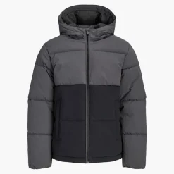 JACK & JONES Junge Surface Daunenjacke Asphalt/Schwarz