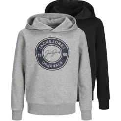 JACK & JONES Junge Thomas 2er-Pack Hoodies Hellgrau Melange/Schwarz
