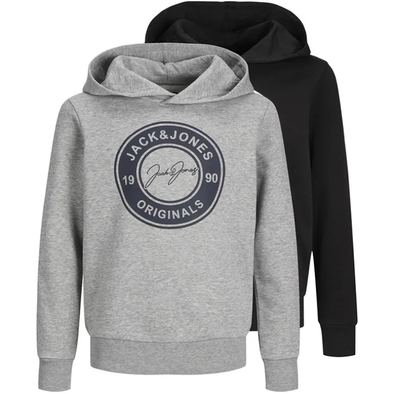 JACK & JONES Junge Thomas 2er-Pack Hoodies Hellgrau Melange/Schwarz