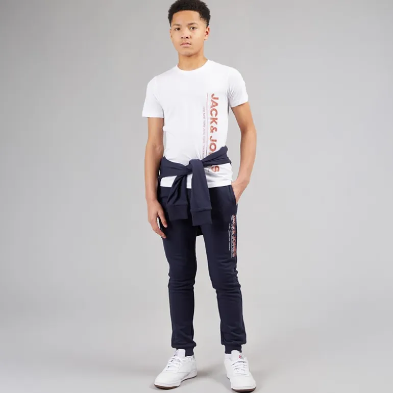 JACK & JONES Junior Jwhnew Struktur Drei Pack Trainingsanzug Und T Shirt Set Navy Blazer