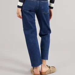 Jacqueline De Yong Damen Lullu Gerade Jeans Dark Blue Denim