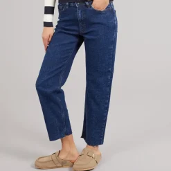 Jacqueline De Yong Damen Lullu Gerade Jeans Dark Blue Denim