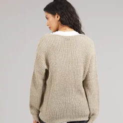Jacqueline De Yong Damen Megan Strick Pullover Cement