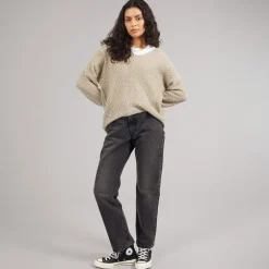 Jacqueline De Yong Damen Megan Strick Pullover Cement