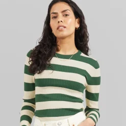 Jacqueline De Yong Damen Pflaume Langarm Strick Pullover Trekking Green