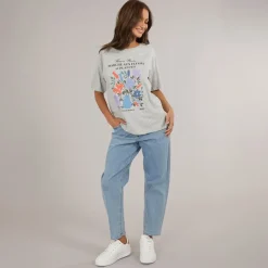 JJXX Damen Lissabon Hohe Taille Mom Jeans Hellblaue Jeans