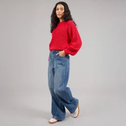 JJXX Damen Tokyo Weite Jeans R282 Medium Blue Denim