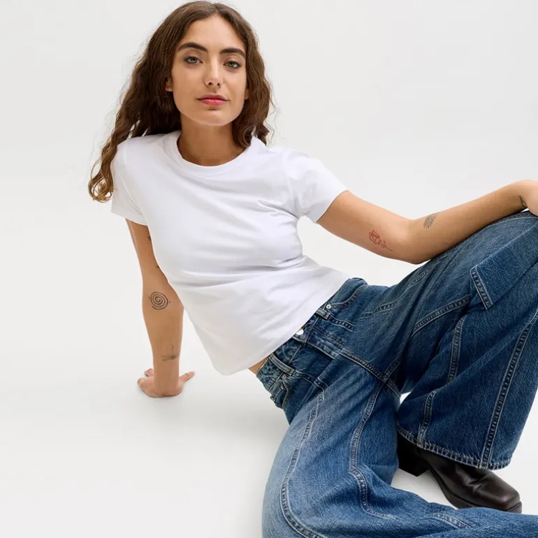 JJXX Damen Tokyo Weite Jeans R282 Medium Blue Denim