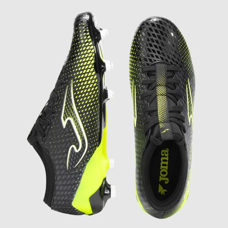 Joma Herren Gol 25 FG Fest Boden Fußballschuhe Schwarz/Fluoro Yellow