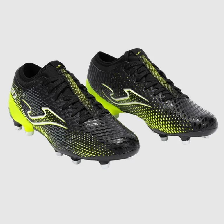 Joma Herren Gol 25 FG Fest Boden Fußballschuhe Schwarz/Fluoro Yellow