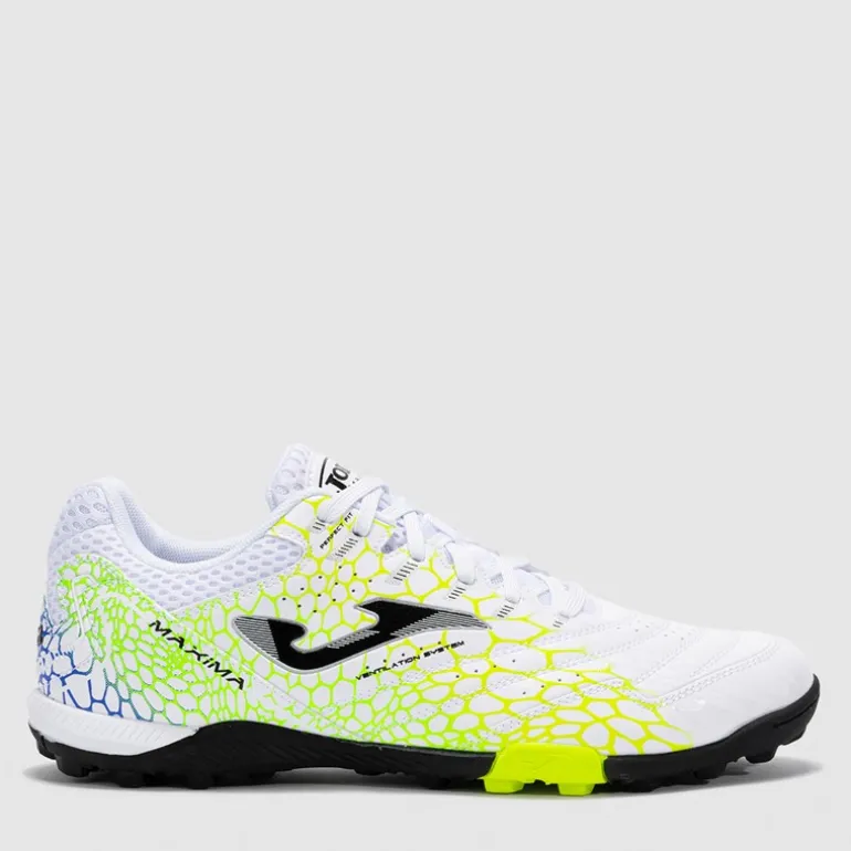 Joma Herren Maxima 25 Grafik TF Kunstrasen Fußballschuhe Weiß/Gelb/Grün
