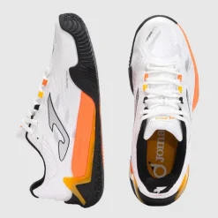 Joma Herren Open 25 Padel Schuhe White Fluorescent Saffron
