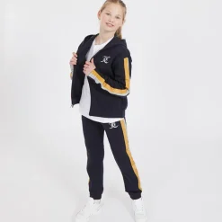 Juicy Couture Mädchen Glitzer Streifen Reißverschluss Trainingsanzug Set Nachthimmel