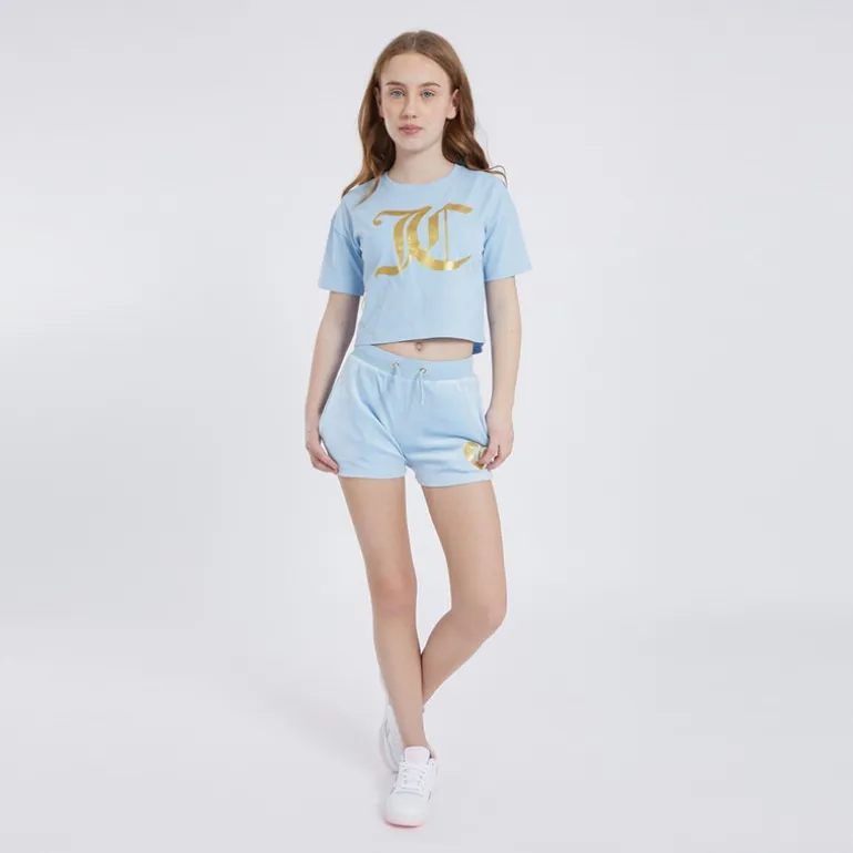 Juicy Couture Mädchen Heart Boxy And Velour Sets Blau