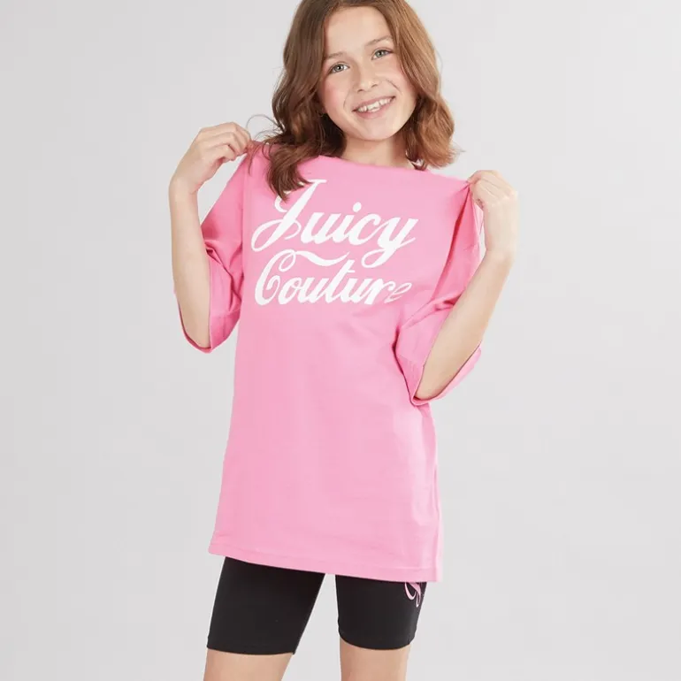 Juicy Couture Mädchen Script Boyfriend T Shirt Und Radlerhose Set Schwarz