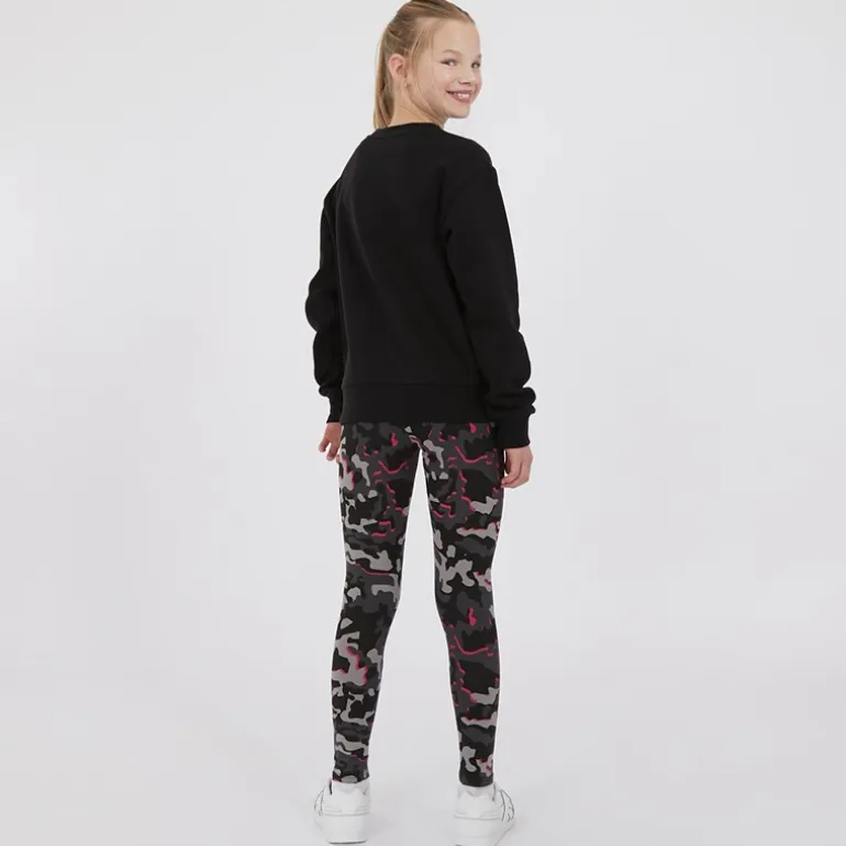 Juicy Couture Sweatshirt Mädchen mit Oversize-Crewneck und Leggings mit abstraktem Muster Trainingsanzug Schwarz