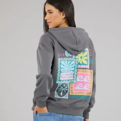 Lagooners Damen Little Sedge Kapuzenpullover Charcoal