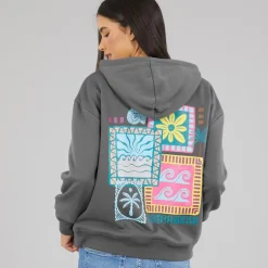 Lagooners Damen Little Sedge Kapuzenpullover Charcoal