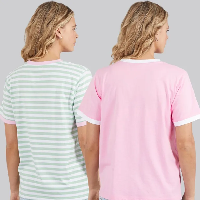 Lagooners Damen Thornwick Zweierpack T Shirts Rosa/Mint