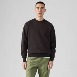 Levi's Herren Authentischer Crew Sweatshirt Black Agate Garment Dye