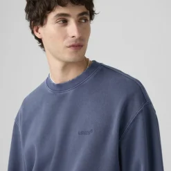 Levi's Herren Authentischer Crew Sweatshirt Sargasso Sea Garment Dye