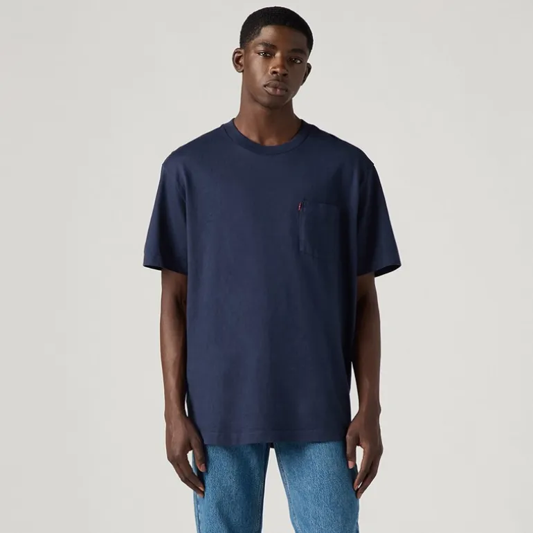 Levi's Herren Das HW Pocket T Shirt Navy Blazer