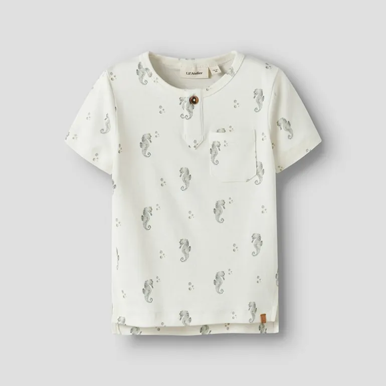 Lil' Atelier Junge Gayo T Shirt Coconut Milk
