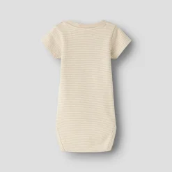Lil' Atelier Kinder Feng Kurzarm Baby Strampler Oxford Tan