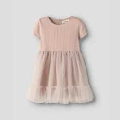 Lil' Atelier Mädchen Fanella Tüll Kleid Peach Whip