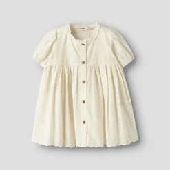 Lil' Atelier Mädchen Flores Kurzarm Kleid Coconut Milk