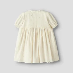 Lil' Atelier Mädchen Flores Kurzarm Kleid Coconut Milk