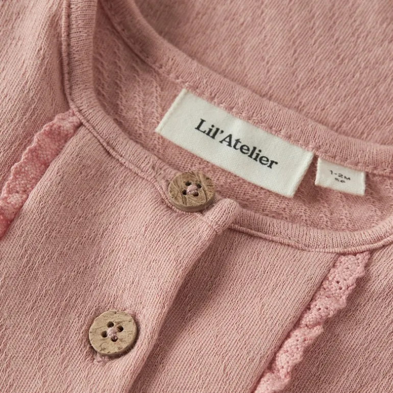 Lil' Atelier Mädchen Halina Kurzarm Strampler Rose Tan