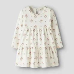 Lil' Atelier Mädchen Layo Langarm Kleid Coconut Milk