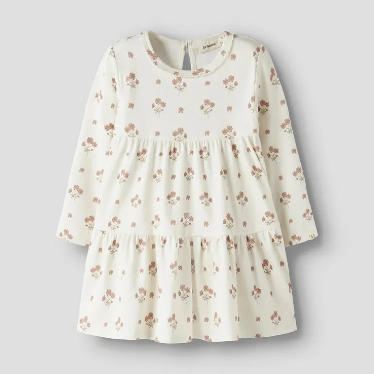 Lil' Atelier Mädchen Layo Langarm Kleid Coconut Milk