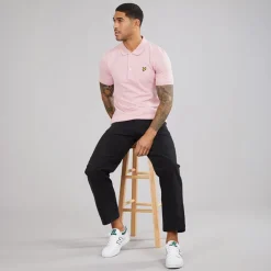Lyle And Scott Vintage Herren Poloshirt X574 Pink Light