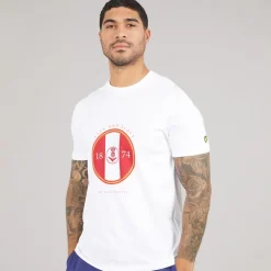 Lyle And Scott Vintage Herren Sportliches Distel Motiv T Shirt X781 White/Gala Red