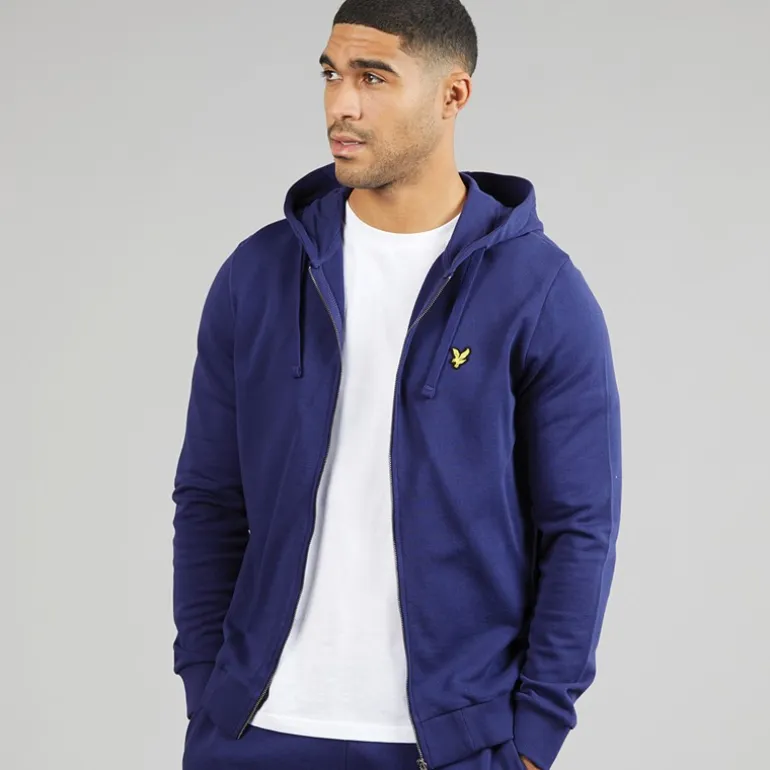 Lyle And Scott Vintage Herren Reißverschluss Kapuzenpullover Deep Indigo