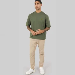 Lyle And Scott Vintage Herren Oversized 1874 T Shirt Cactus Green
