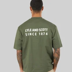 Lyle And Scott Vintage Herren Oversized 1874 T Shirt Cactus Green