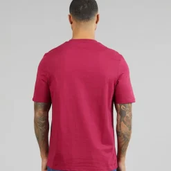 Lyle And Scott Vintage Herren Mittelschweres Baumwoll T Shirt Rich Burgundy