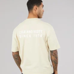 Lyle And Scott Vintage Herren Oversized 1874 T Shirt Cloud