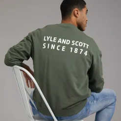 Lyle And Scott Vintage Herren Oversized 1874 Sweatshirt Cactus Green