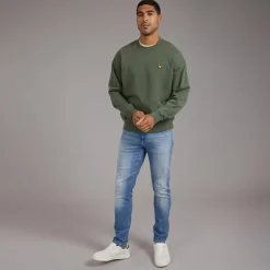 Lyle And Scott Vintage Herren Oversized 1874 Sweatshirt Cactus Green