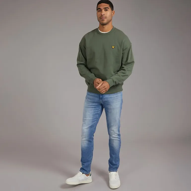 Lyle And Scott Vintage Herren Oversized 1874 Sweatshirt Cactus Green