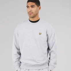 Lyle And Scott Vintage Herren Oversized 1874 Sweatshirt Light Grey Marl