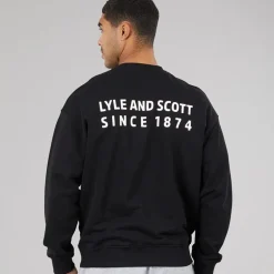 Lyle And Scott Vintage Herren Oversized 1874 Sweatshirt Jet Black