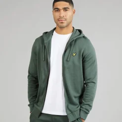 Lyle And Scott Vintage Herren Reißverschluss Kapuzenpullover Green Mercurial