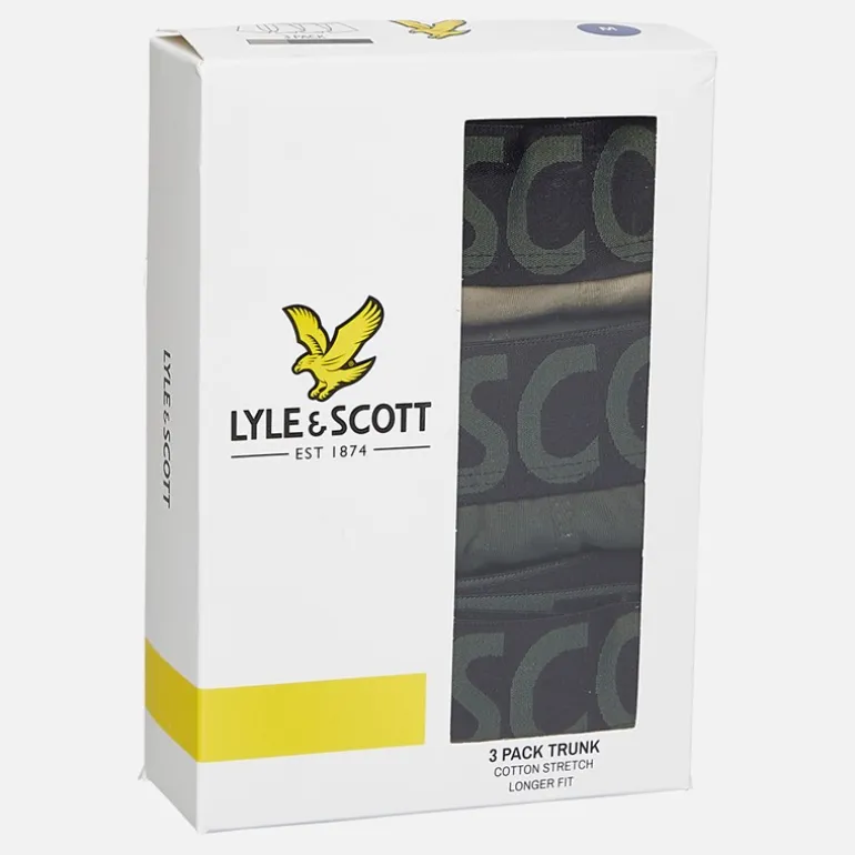 Lyle And Scott Vintage Herren Daniel 3er-Pack Slips Silber Salbei/Kletter Efeu/Schwarz