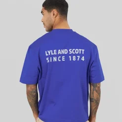 Lyle And Scott Vintage Herren Oversized 1874 T Shirt Midnight Blue