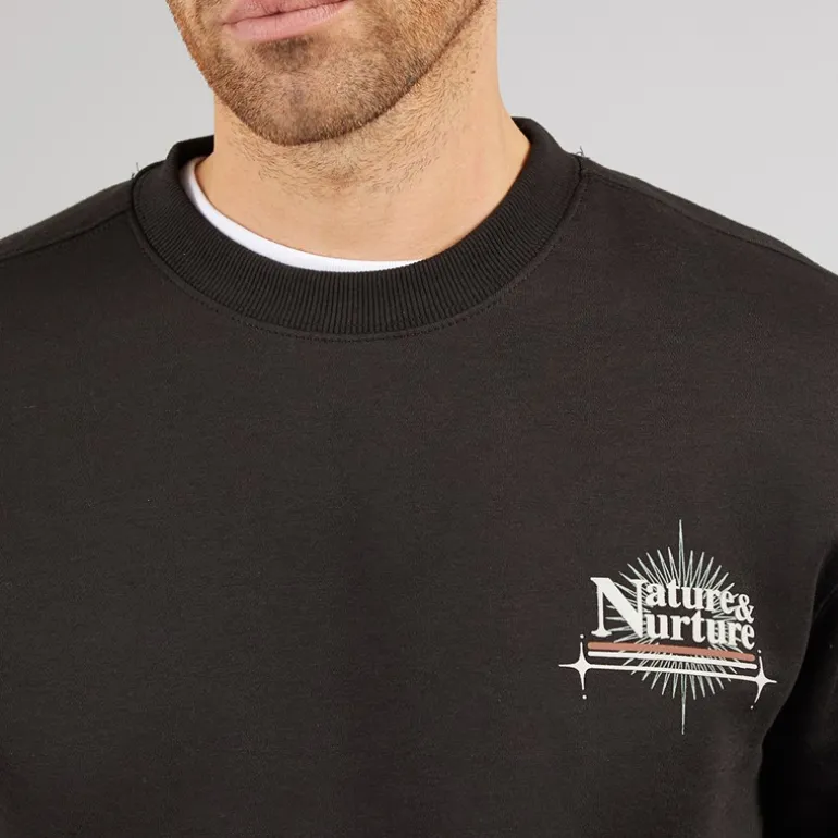 Marcus Herren Colin Druck Sweatshirt Schwarz